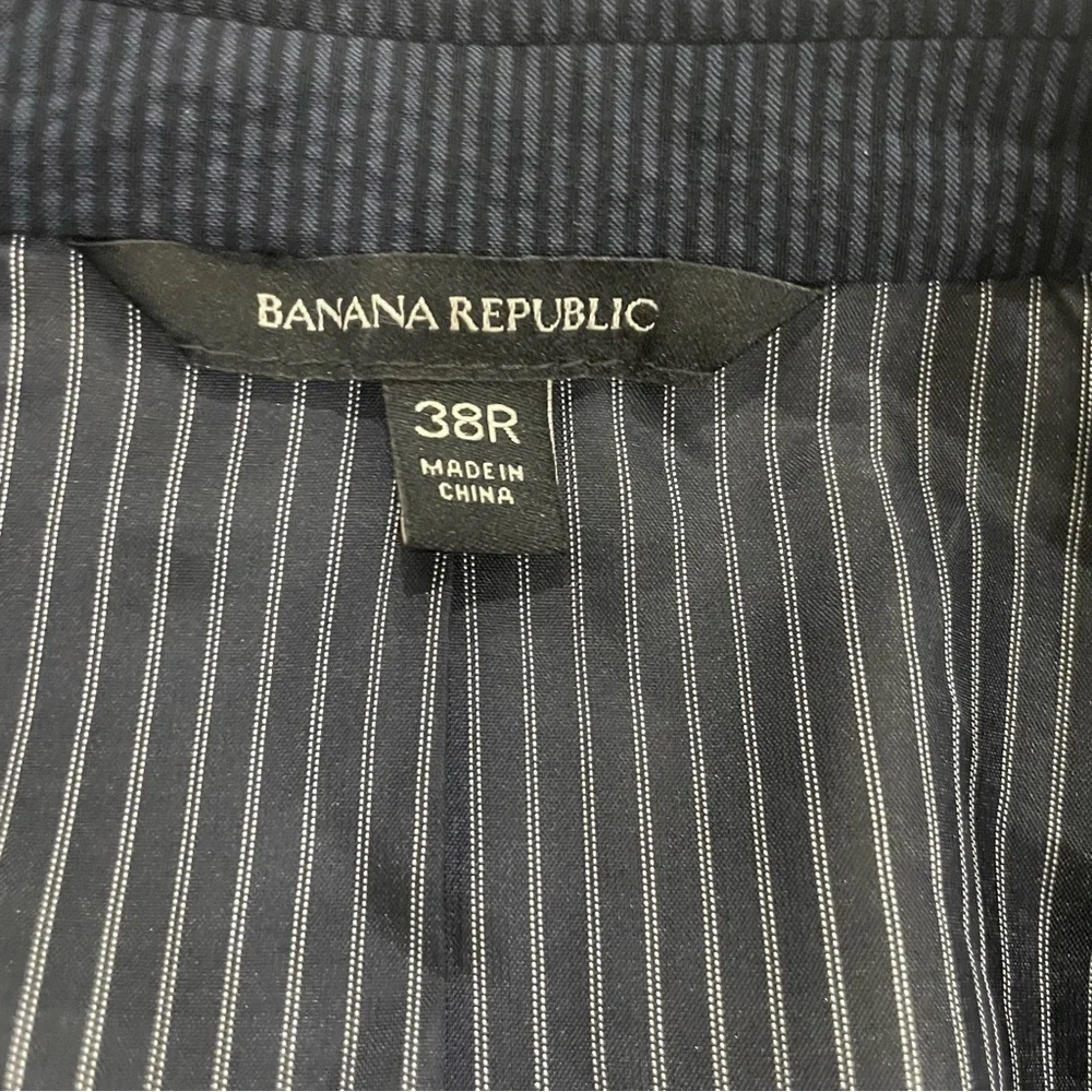 Banana Republic Blazer Mens 38 Regular Slim Fit Marzotto Wool Silk Jacket Stripe